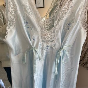 Baby Blue Vintage Barbizon Silk Nightgown